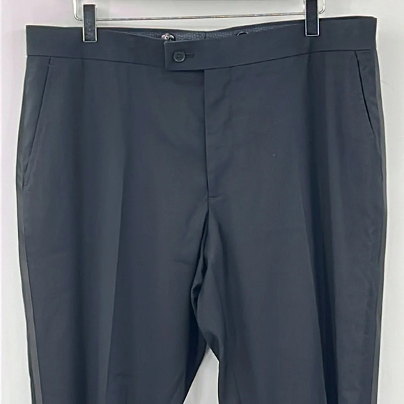 The Savile Row Strand Flat Front Hemmed Suit Pants in Black - NWOT - Size 36W - Picture 2 of 6